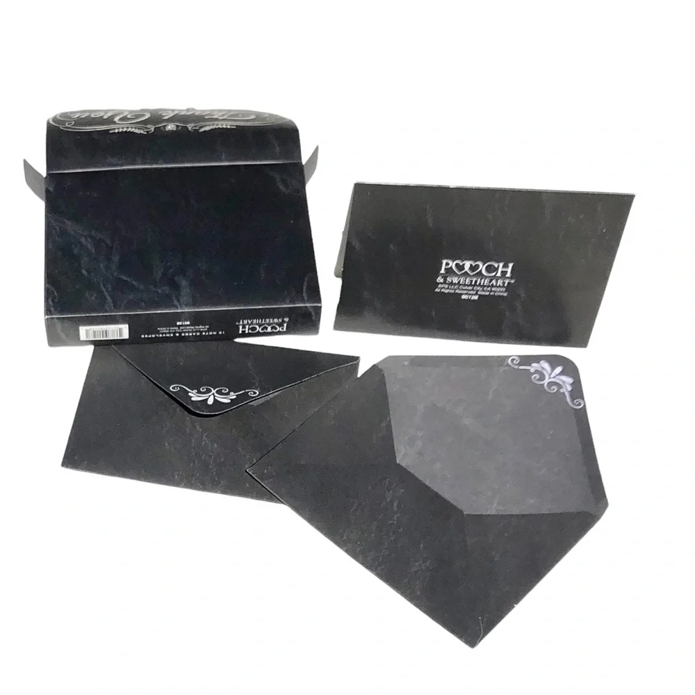 Pooch & Sweetheart Embellished Pouch Black & White Thank You Cards, 10ct (90128)